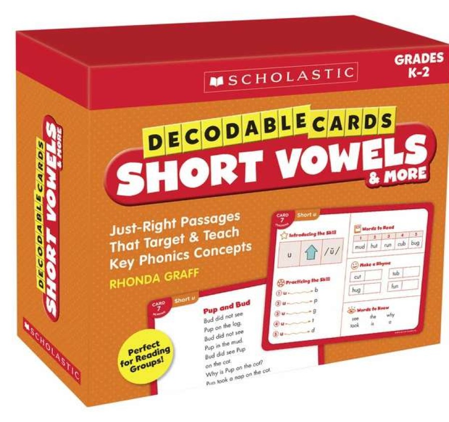 Phonics Word Study * | Scholastic Cards Decodable Short Vowels Cards, Set Of 125, Grades K-2