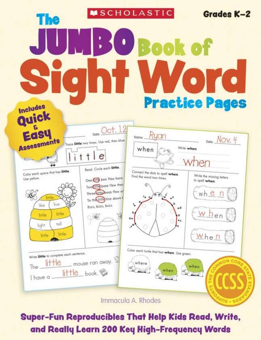 Phonics Word Study * | Scholastic The Jumbo Book Of Sight Words Practice Pages