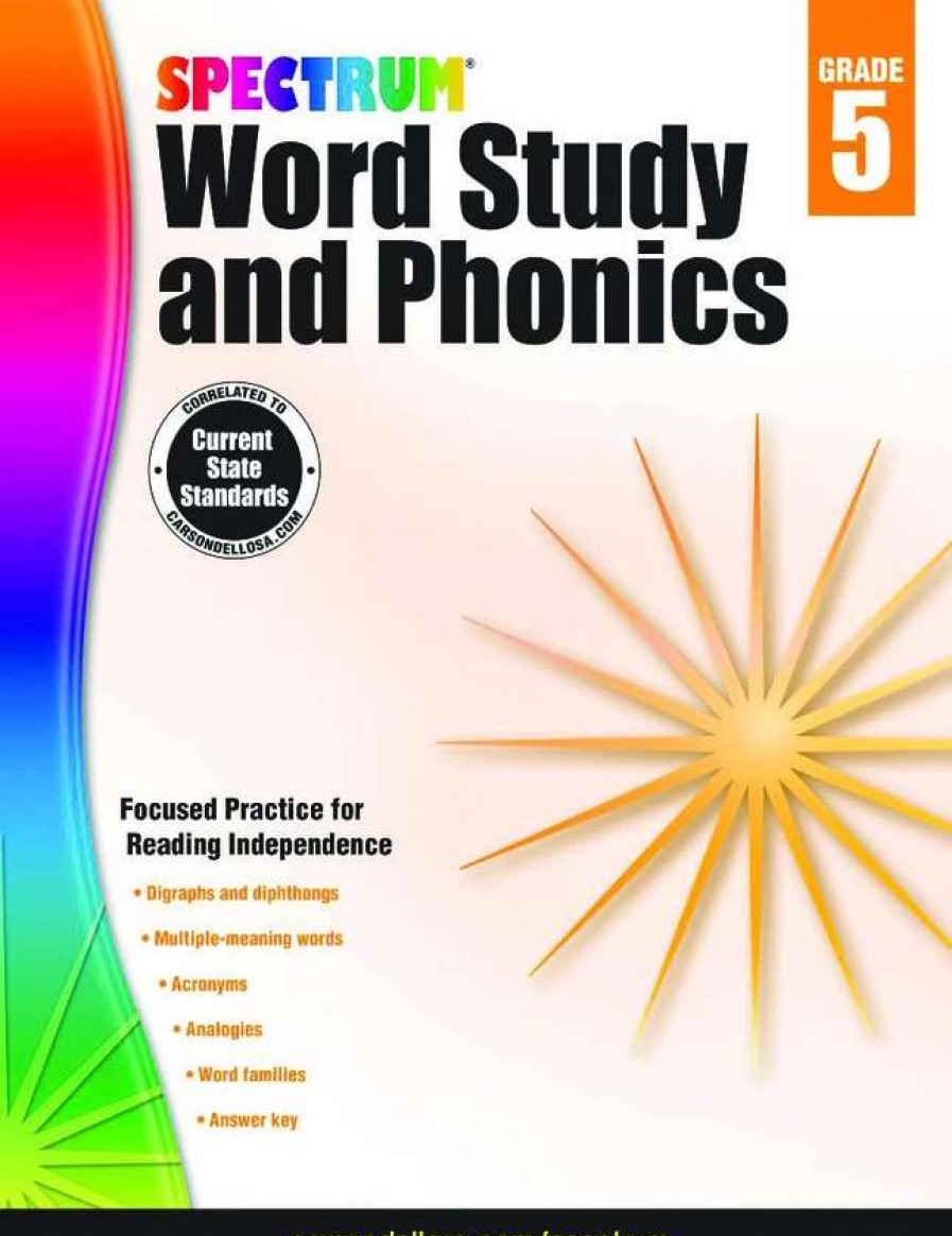 Phonics Word Study * | Spectrum Paperback Word Study And Phonics Workbook, Grade 5, Ages 10 To 11, 176 Pages