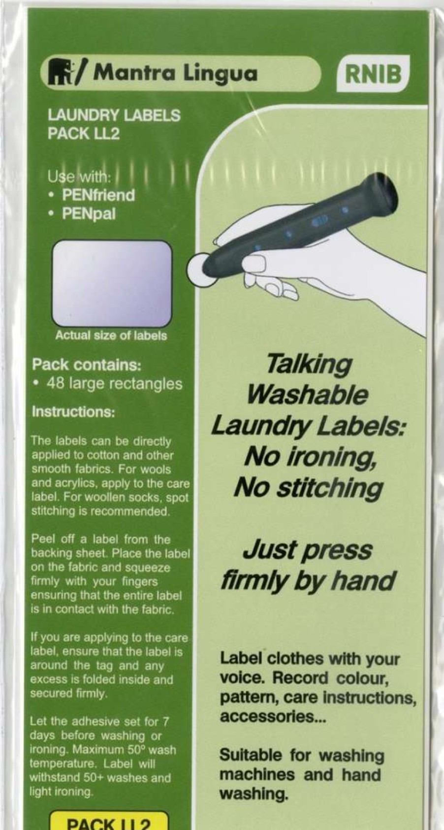 Comprehension * | Mantra Lingua Talking Laundry Labels, Set 2, 48 Labels