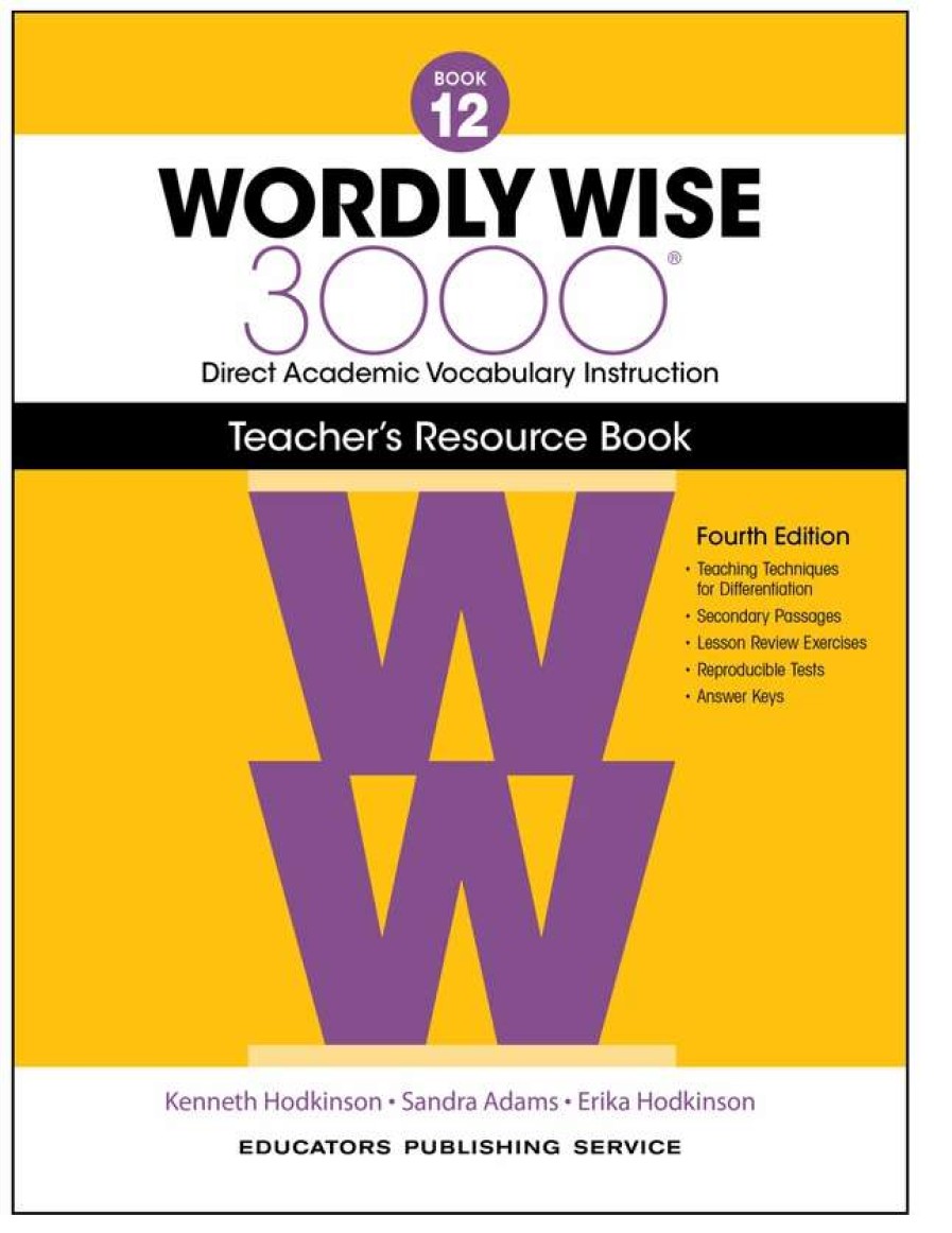 Vocabulary * | Wordly Wise 3000 Teacher'S Resource Book, 4Th Edition, Grade 12