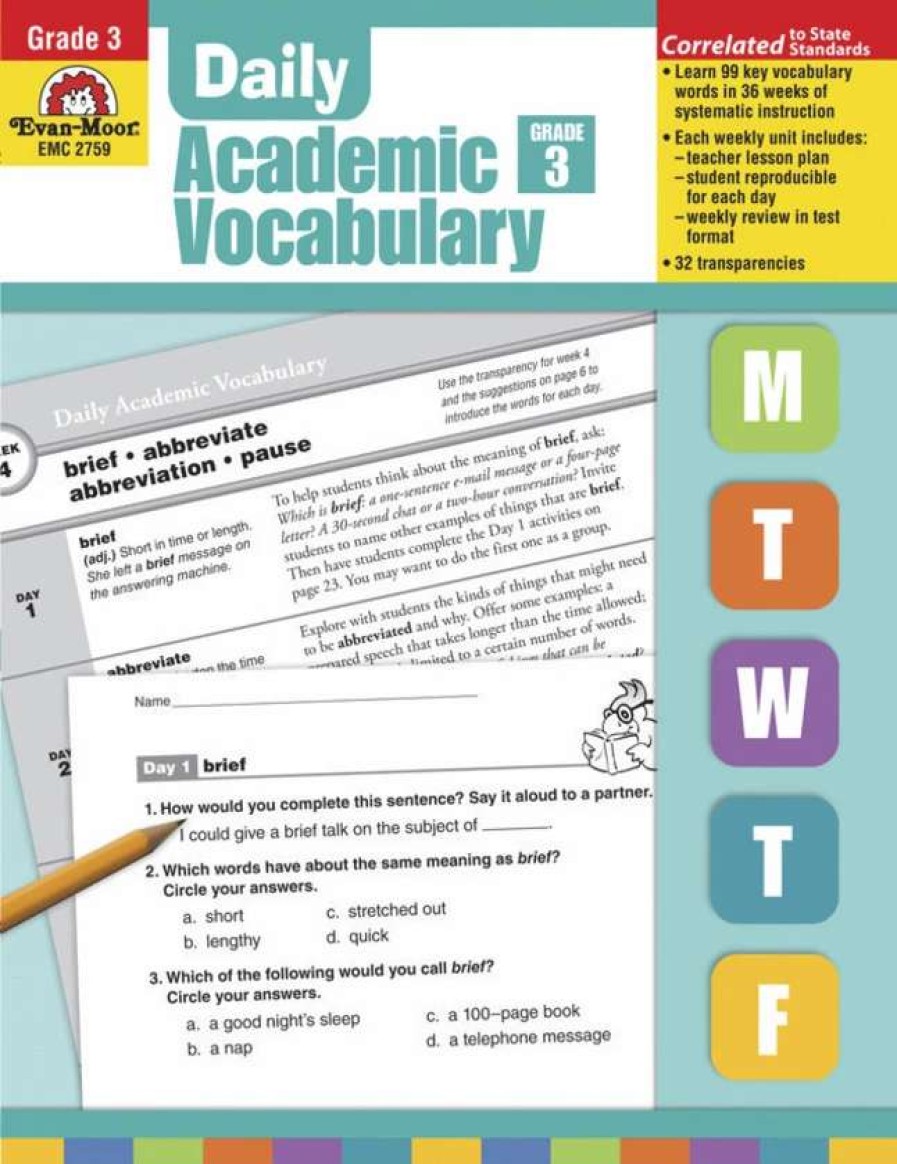 Vocabulary * | Evan-Moor Daily Academic Vocabulary, Grade 3 Teachers Edition