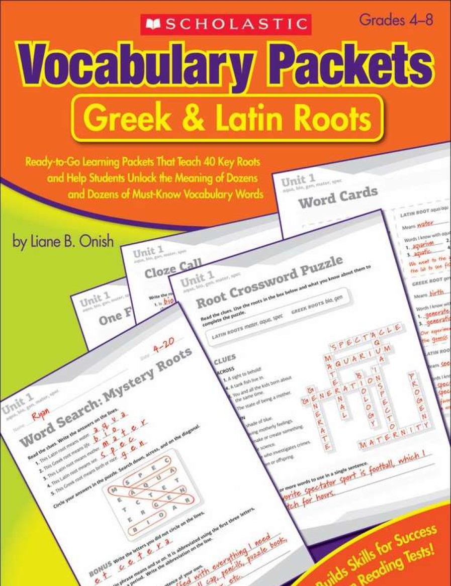 Vocabulary * | Scholastic Vocabulary Packets Greek And Latin Roots Workbook, Grades 4 To 8