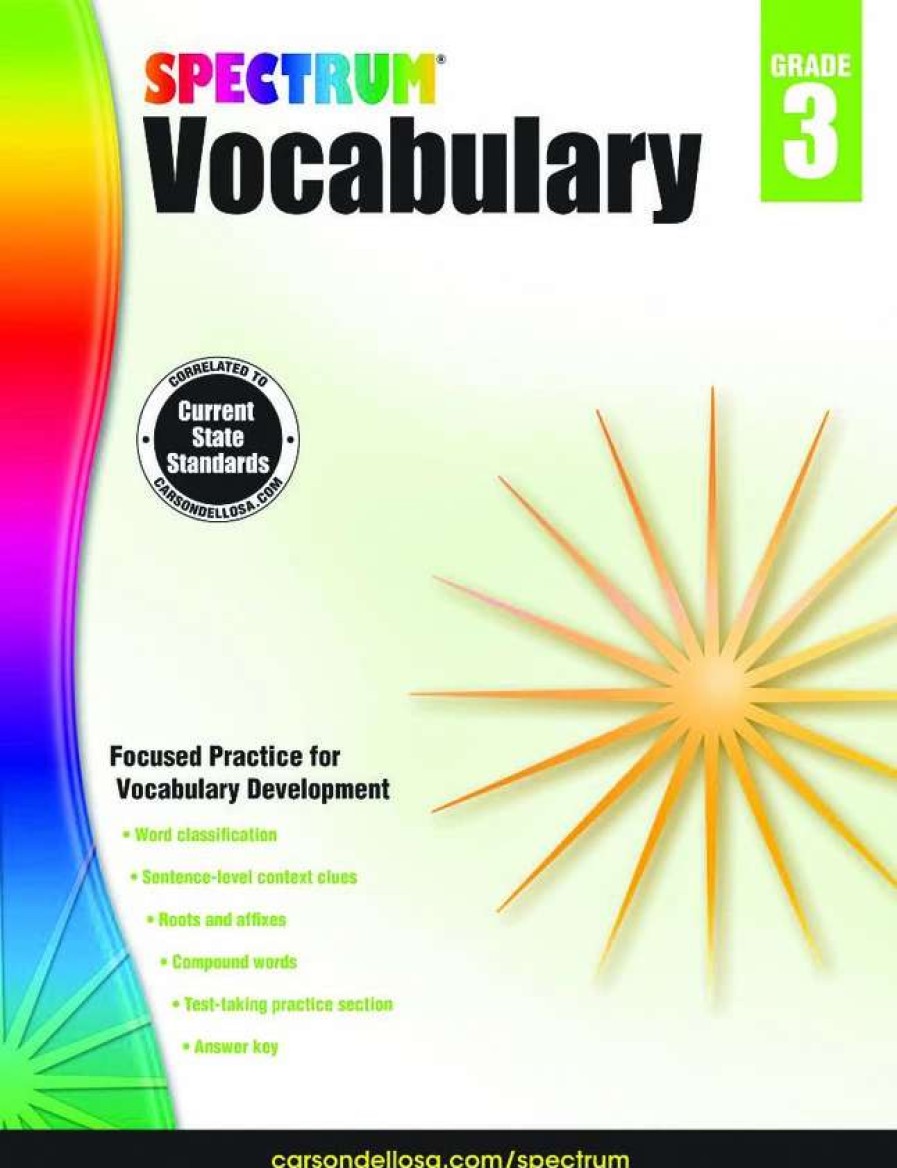 Vocabulary * | Spectrum Paperback Vocabulary Workbook, Grade 3, Ages 8 To 9, 160 Pages