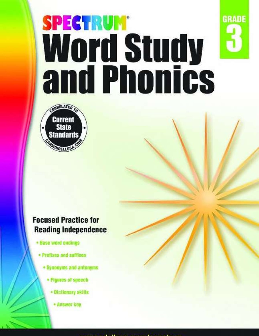 Phonics Word Study * | Spectrum Paperback Word Study And Phonics Workbook, Grade 3, Ages 8 To 9, 168 Pages