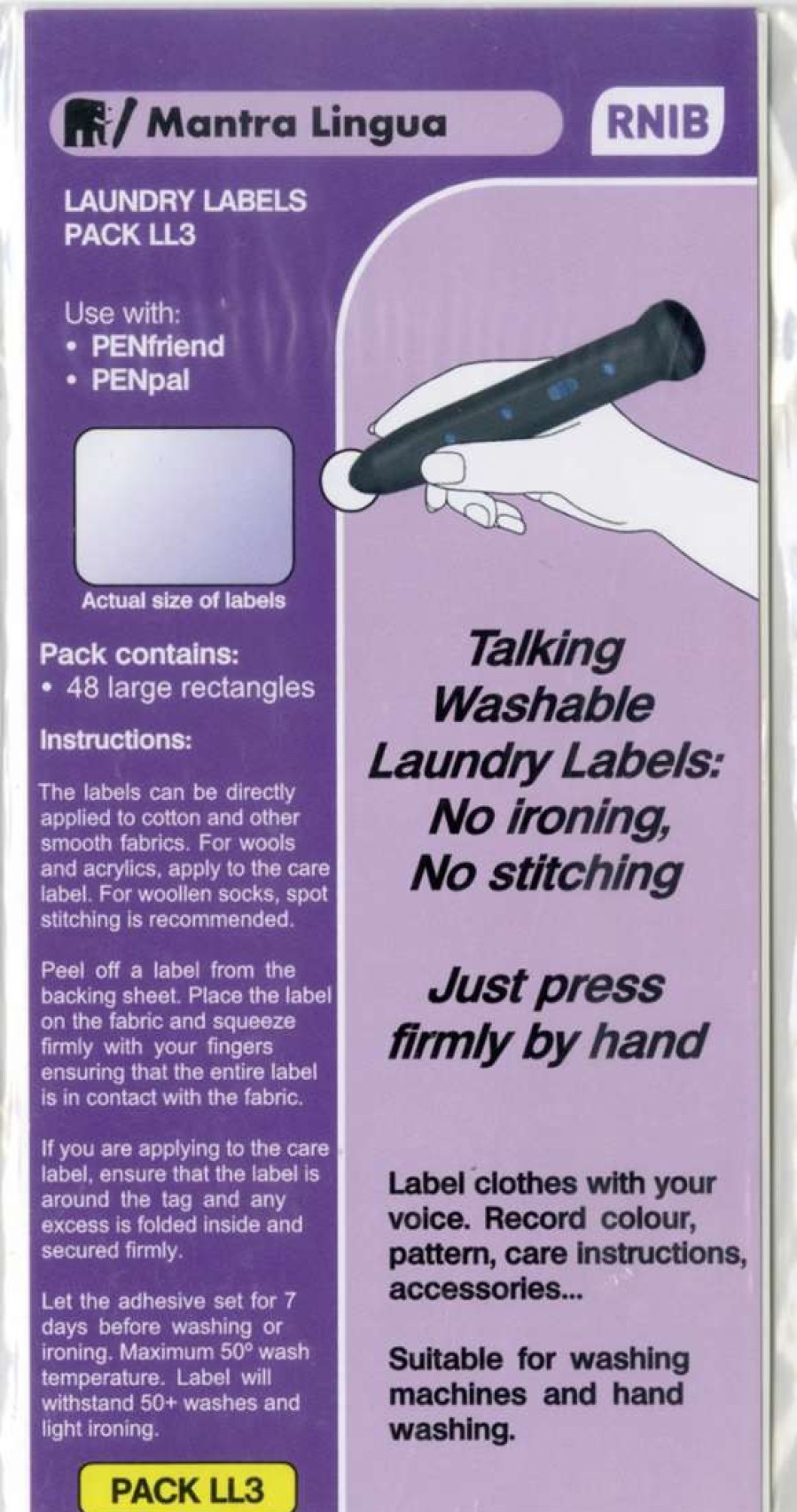 Comprehension * | Mantra Lingua Talking Laundry Labels, Set 3, 48 Labels