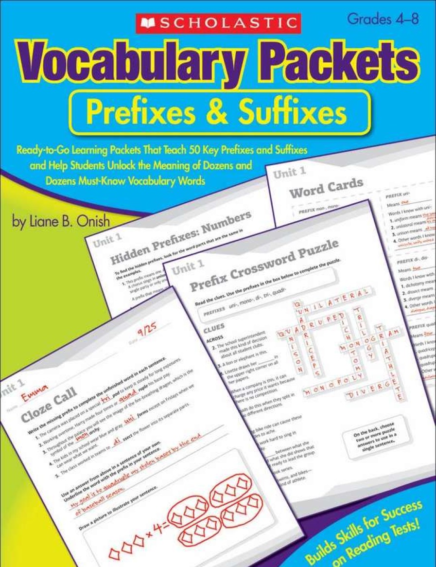 Vocabulary * | Scholastic Vocabulary Packets Prefixes And Suffixes Workbook, Grades 4 To 8