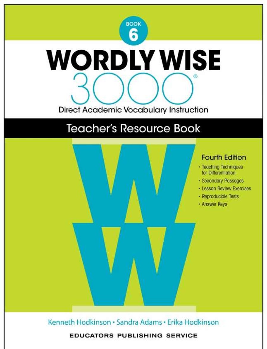 Vocabulary * | Wordly Wise 3000 Teacher'S Resource Book, 4Th Edition, Grade 6