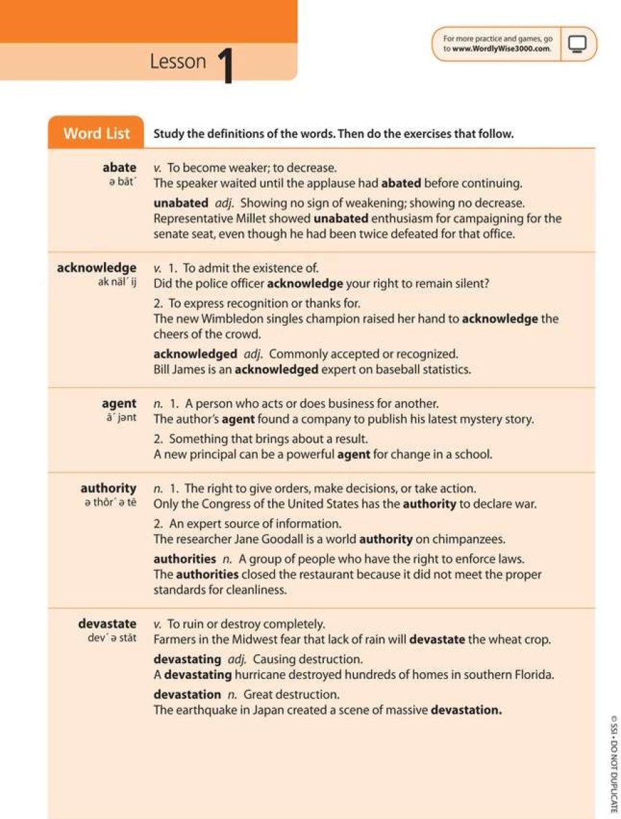 Vocabulary * | Wordly Wise 3000 Student Book, 3Rd Edition, Grade 7