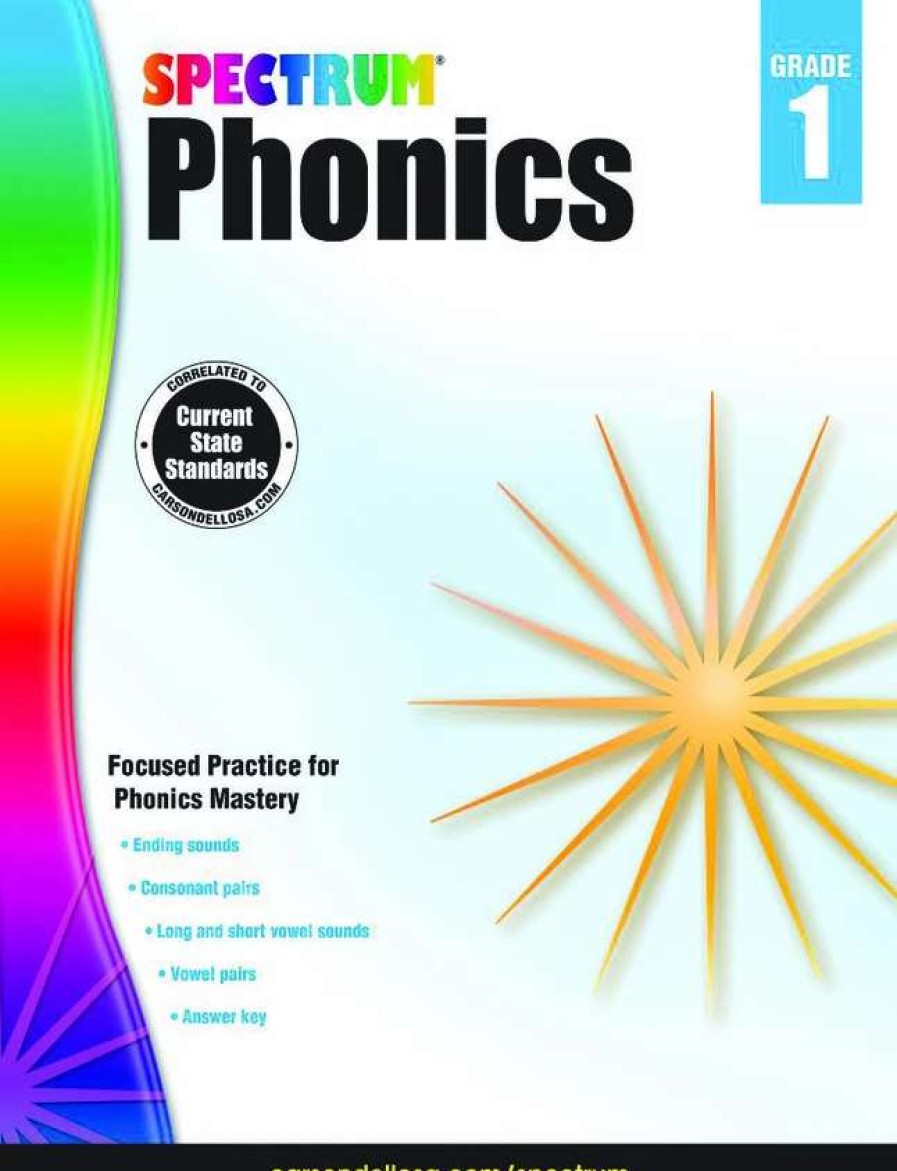 Phonics Word Study * | Spectrum Paperback Phonics Workbook, Grade 1, Ages 6 To 7, 160 Pages