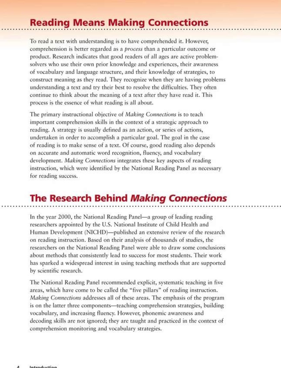 Comprehension * | Making Connections Teacher'S Edition Book 3, Reading Comprehension Instruction, Grade 3