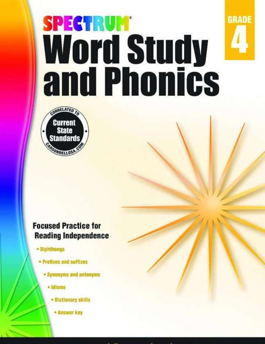 Phonics Word Study * | Spectrum Paperback Word Study And Phonics Workbook, Grade 4, Ages 9 To 10, 176 Pages