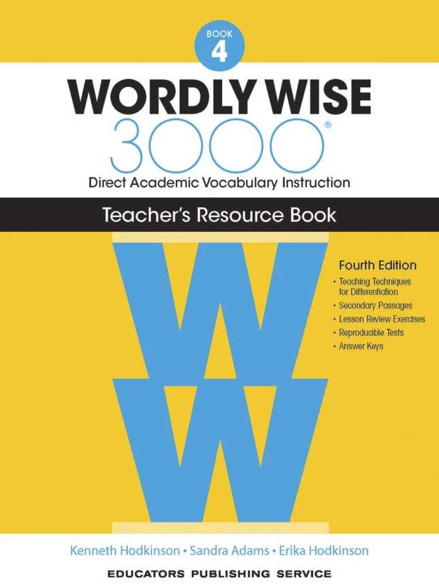 Vocabulary * | Wordly Wise 3000 Teacher'S Resource Book, 4Th Edition, Grade 4