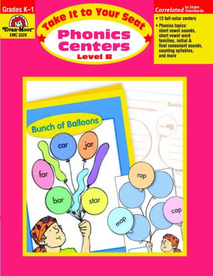 Phonics Word Study * | Evan-Moor Evan Moor Take It To Your Seat Phonics Centers Level B, Grades K To 1