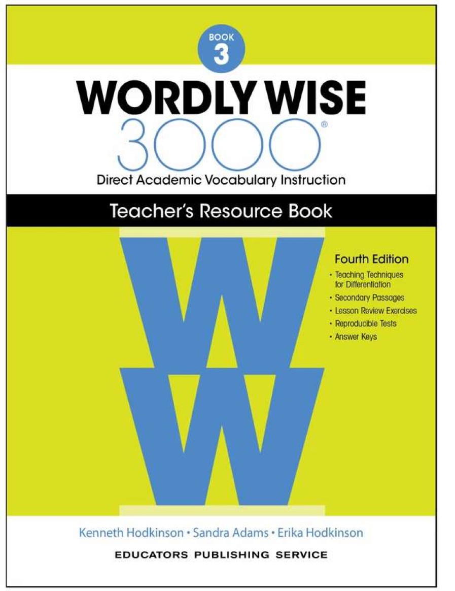 Vocabulary * | Wordly Wise 3000 Teacher'S Resource Book, 4Th Edition, Grade 3