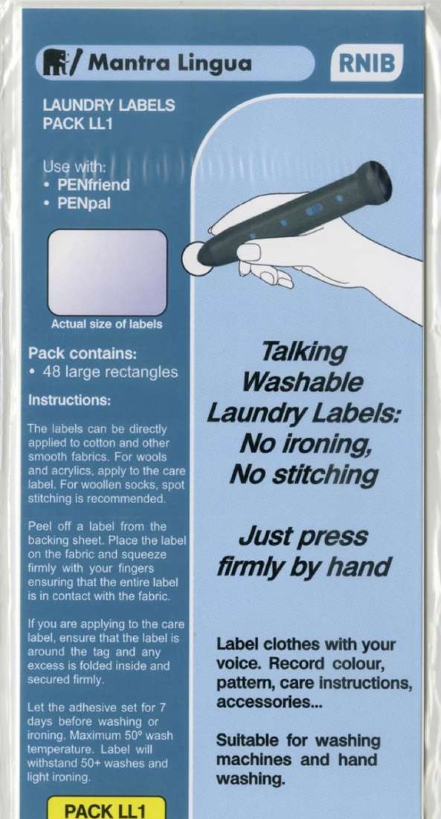 Comprehension * | Mantra Lingua Talking Laundry Labels, Set 1, 48 Labels