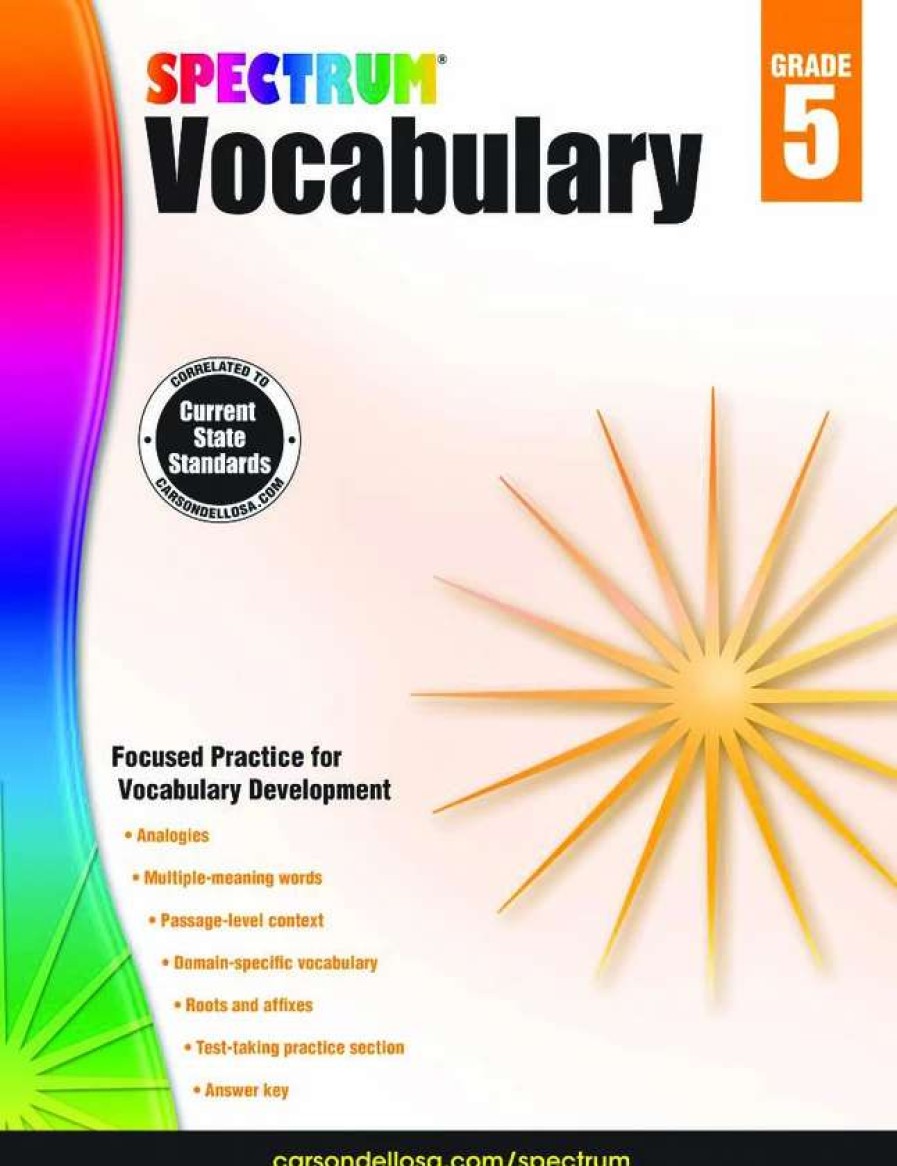 Vocabulary * | Spectrum Paperback Vocabulary Workbook, Grade 5, Ages 10 To 11, 160 Pages