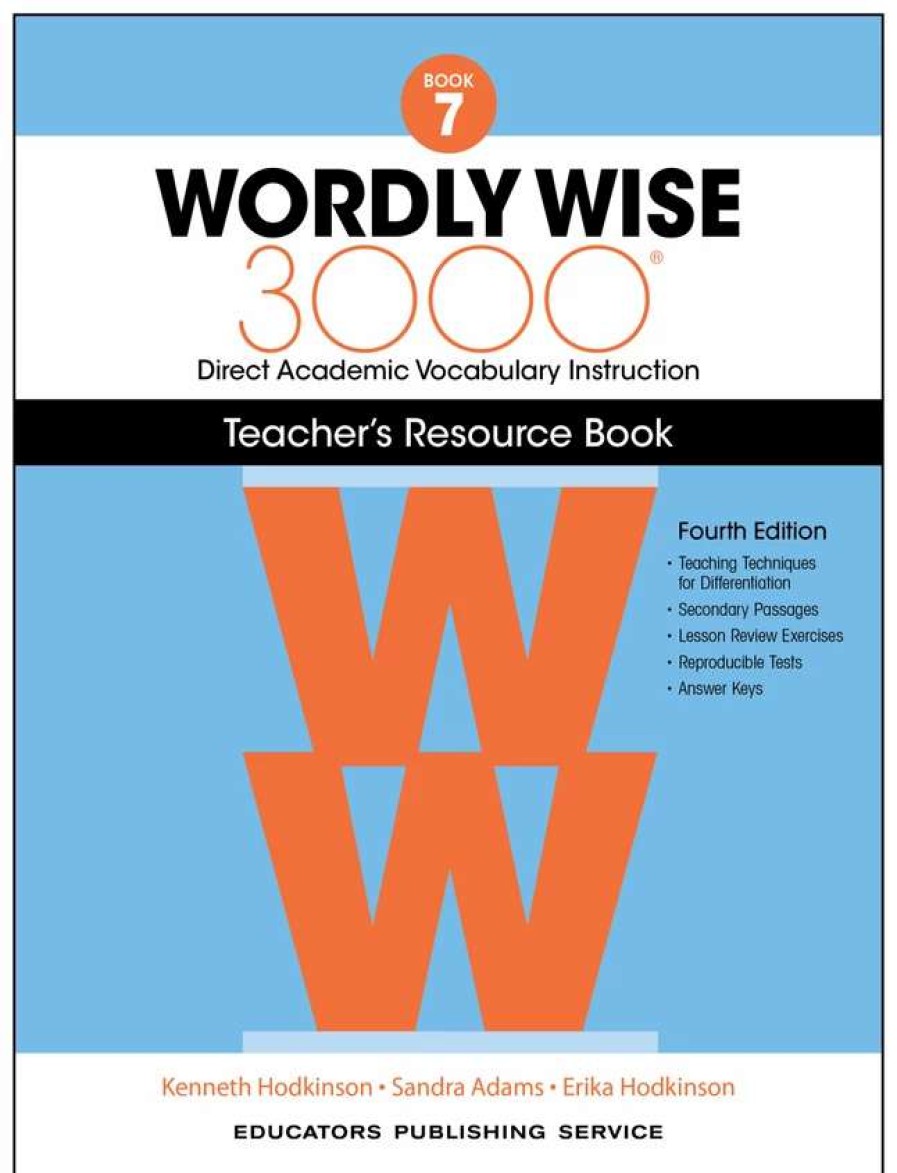 Vocabulary * | Wordly Wise 3000 Teacher'S Resource Book, 4Th Edition, Grade 7