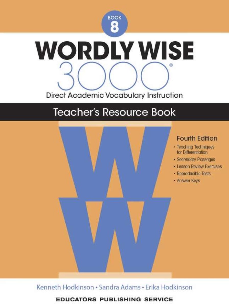 Vocabulary * | Wordly Wise 3000 Teacher'S Resource Book, 4Th Edition, Grade 8