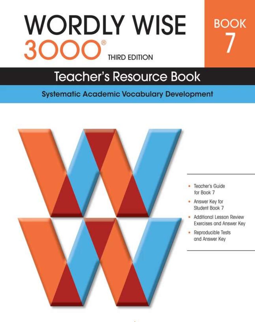 Vocabulary * | Wordly Wise 3000 Teacher'S Resource Book, 3Rd Edition, Grade 7