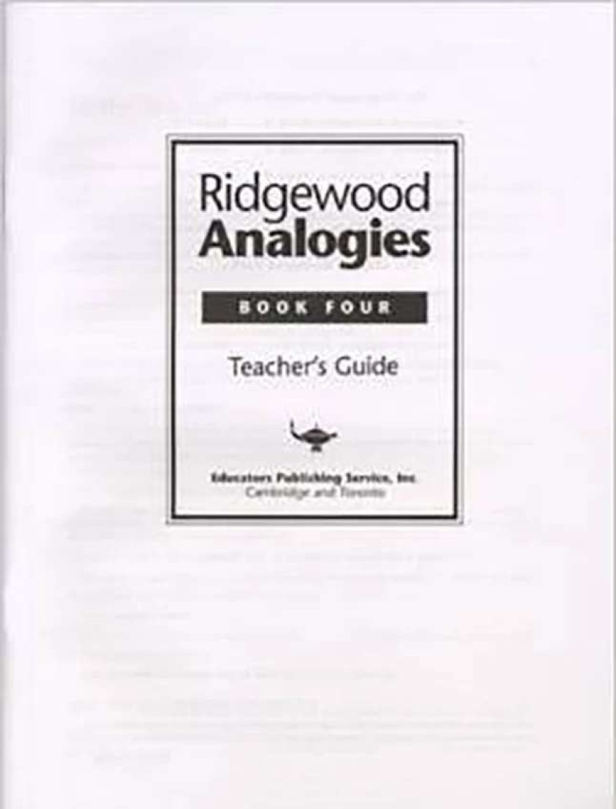 Comprehension * | Ridgewood Analogies, Book 4, Answer Key