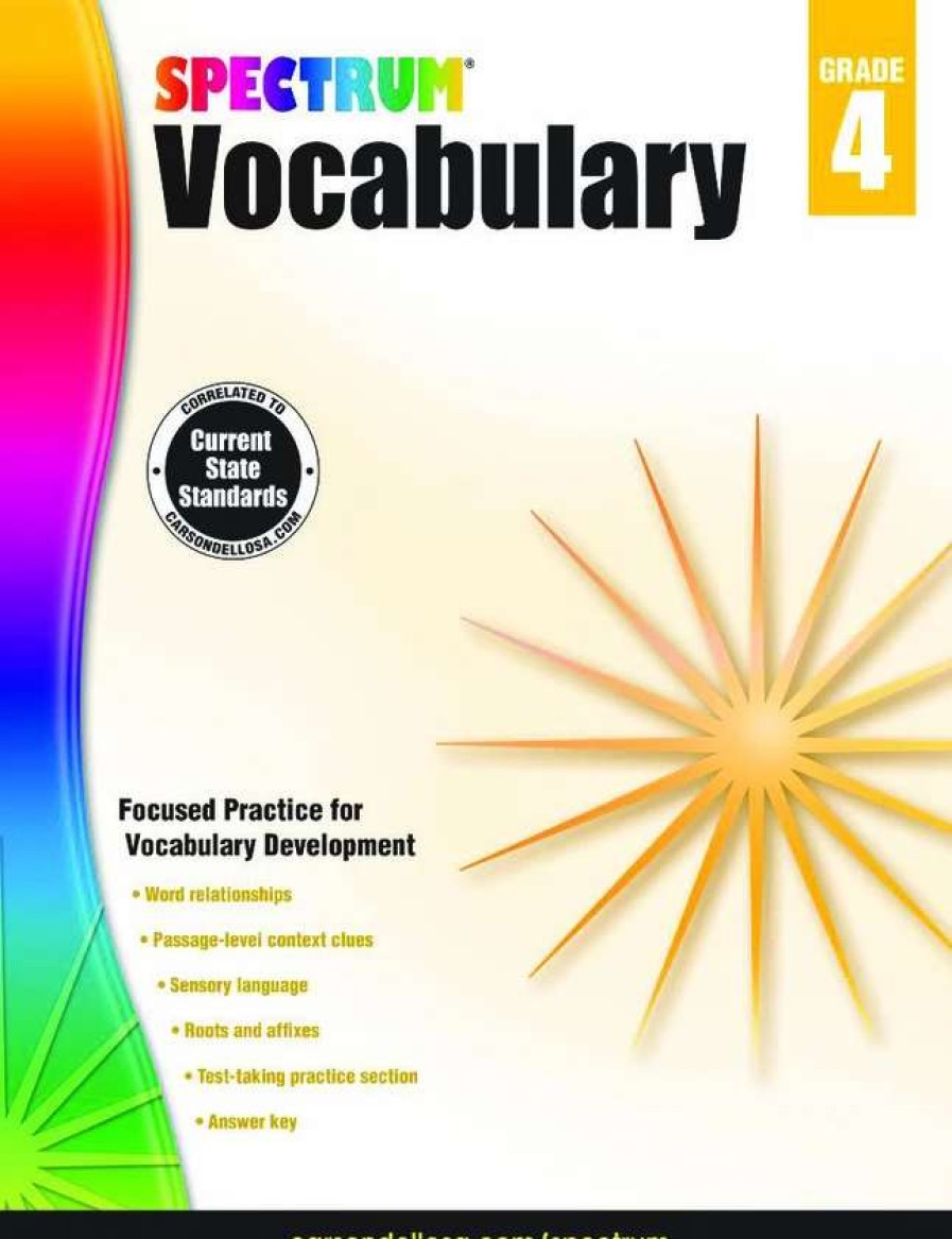 Vocabulary * | Spectrum Paperback Vocabulary Workbook, Grade 4, Ages 9 To 10, 160 Pages