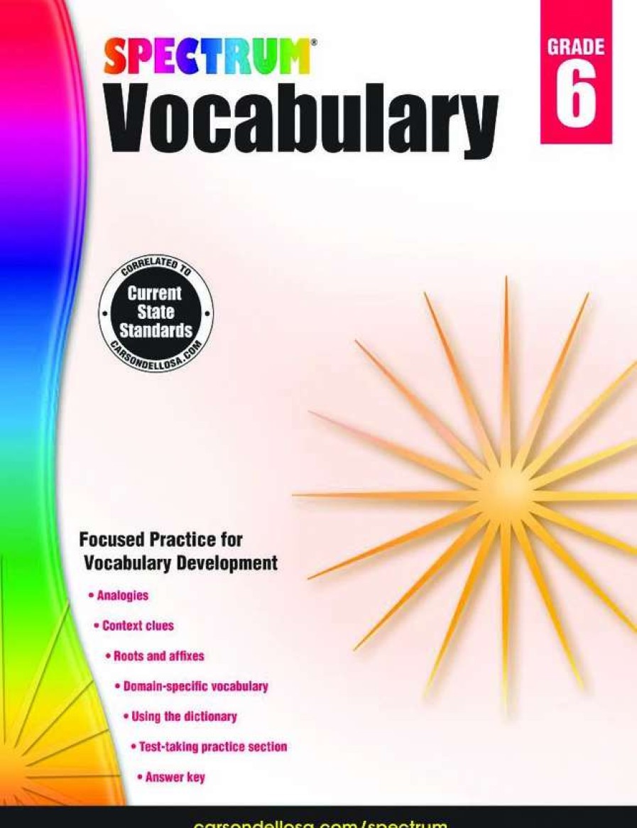 Vocabulary * | Spectrum Paperback Vocabulary Workbook, Grade 6, Ages 11 To 12, 160 Pages