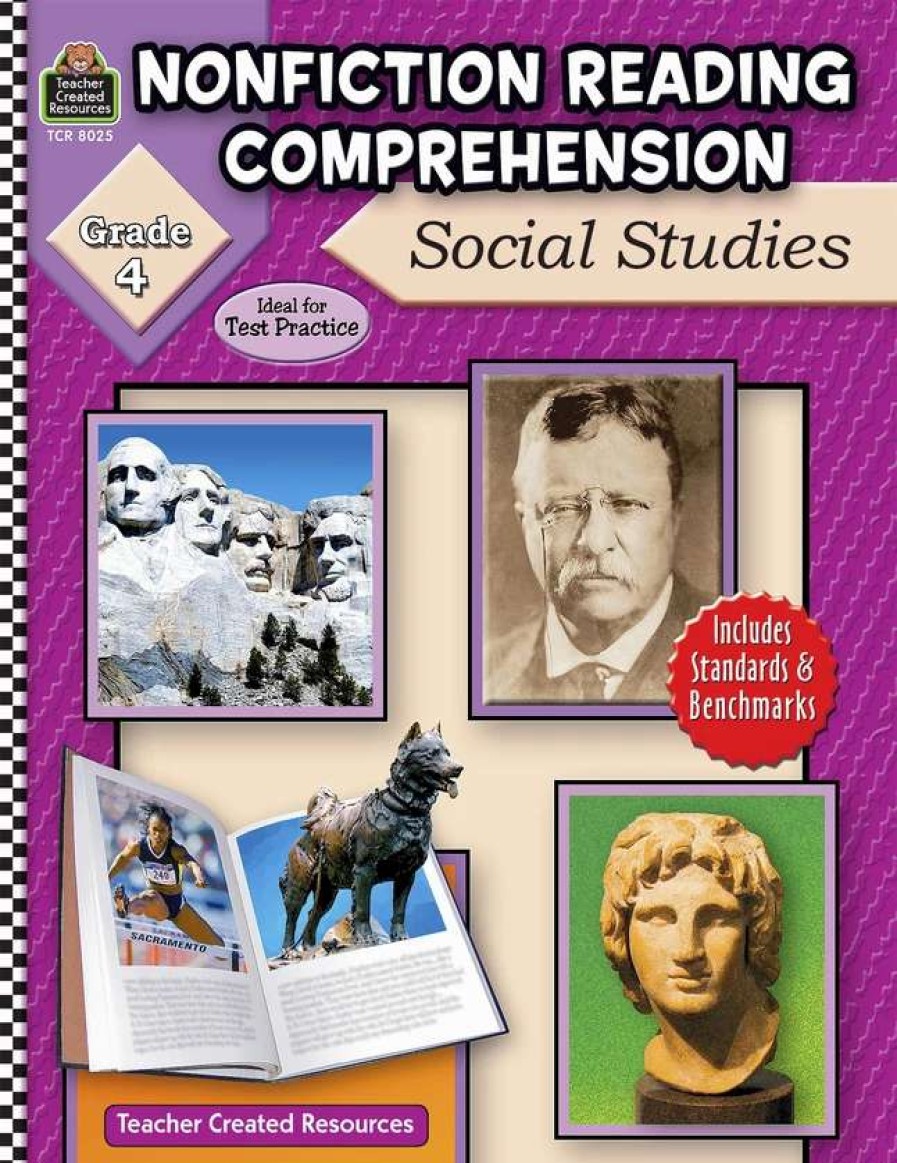 Comprehension * | Teacher Created Resources Non-Fiction Reading Comprehension: Social Studies Activity Book, Grade 4, 144 Pages