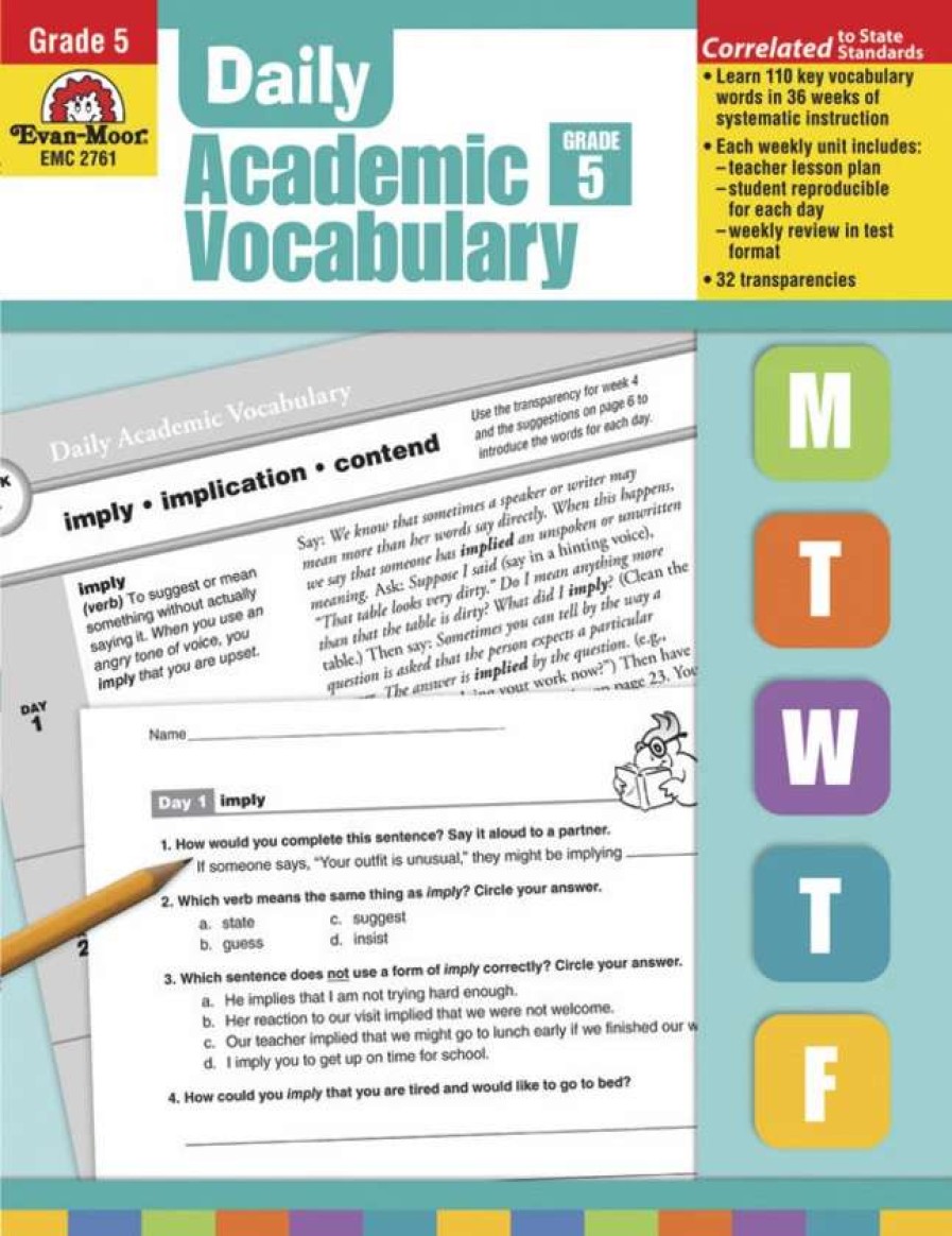 Vocabulary * | Evan-Moor Daily Academic Vocabulary, Grade 5 Teachers Edition