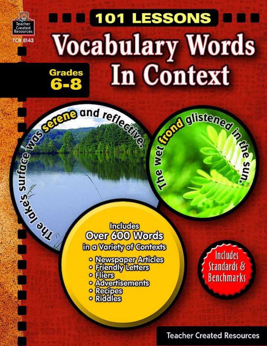 Vocabulary * | Teacher Created Resources 101 Lessons Vocabulary Words In Context Book, Grades 6 8, 112 Pages